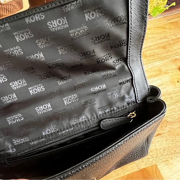 Michael Kors Black Callie Pebbled Leather Top Handle Crossbody Satchel Purse - Picture 6 of 10